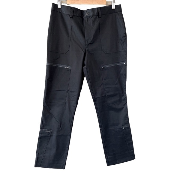 RALPH LAUREN Premium Black Zipper Cargo Pants Size 10 NEW WITHOUT TAGS - Picture 1 of 8